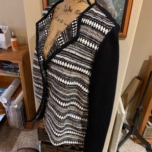 Chicos black jacket with metallic tweed front